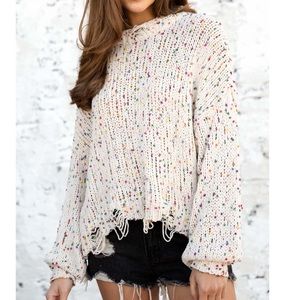 Cream Distressed Chenille Confetti